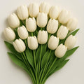 20 Artificial Tulip Flowers – Real Touch Faux Tulips Bouquet for Home Decor, Wedding Centerpieces, Bridal Arrangements, Office, and Spring Floral Decorations (20, White)