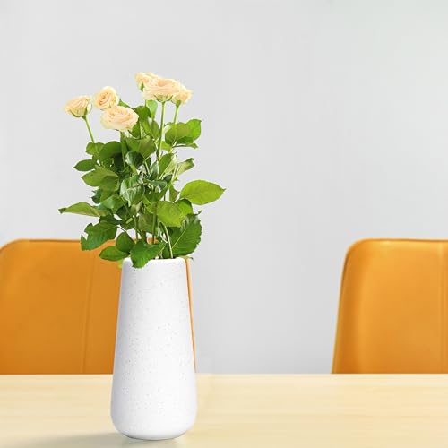 D'vine Dev 8 Inch Ceramic Flower Vase Textured Finishing, Minimalist Design for Kitchen, Bedroom, Living Room, Centerpieces, Office, Speckled Porcelain, VS-XH-G-1 - color: Speckled Porcelain, size: 8 Inch