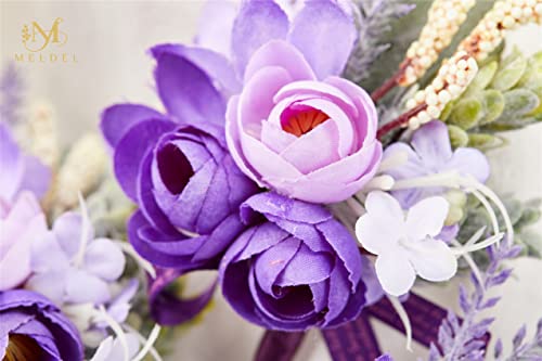 Purple Boutonniere for Men Wedding, Set of 6, Groom and Best Man Boutonniere for Wedding Ceremony Anniversary, Formal Dinner Party and Rustic Fall Wedding Marriage - color: Purple1# Boutonniere(set of 6)