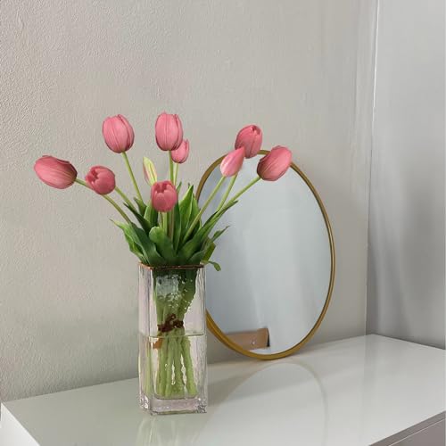10 Pcs Fake Tulips Tulips Artificial Flowers Real Touch Fake Flowers Artificial Flower Bouquet for Home Table Party Wedding Decoration (Light Purple) - color: Light Purple