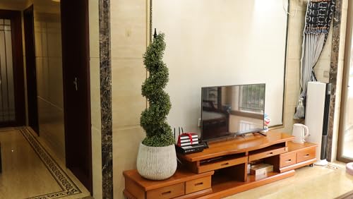48'' Spiral Artificial Topiaries Trees Outdoor Front Door Decor Set of 2 - size: 4 ft