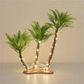 Artificial Coconut Palm Tree, 11 Inch Mini Plastic Tropical Desk Decor with Warm Light for Christmas, Wedding, Party Landscape Decoration