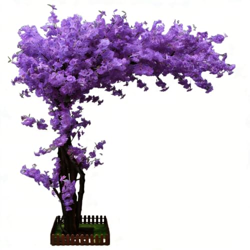 Artificial Cherry Blossom Tree Large 6 ft,Tall Purple Fake Japanese Cherry Blossom Trees,Arbol De Cerezo Artificial Grande,Faux Sakura Tree for Home Decor Indoor Outdoor Garden Party Wedding - color: Purple, size: 5.9x4.9ft