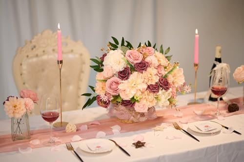 Artificial Flowers Combo Box Set Artificial Flowers Combo Silk Mix Fake Flowers with Stem for DIY Wedding Arch Bridal Bouquets Baby Shower Centerpieces Party Wall Home Decorations - color: Purple&white