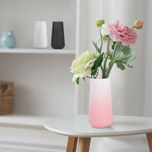 Gradient Pink Ceramic Vase, GUKJOB Small Cute Flower Vase for Pampas Grass, Home, Living Room, Dining Table, Farmhouse, Office Decor, Bedroom, Table, and Kitchen Shelf (Gradient Pink) - color: Small Gradient Pink