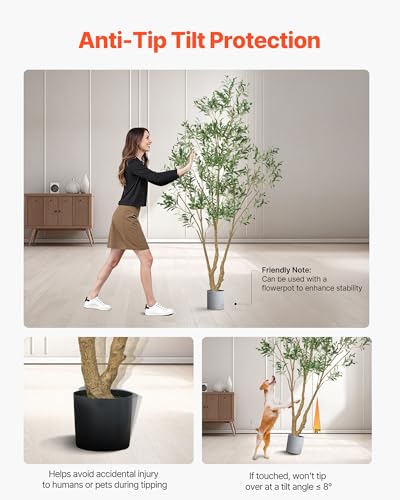 VEVOR 8FT Artificial Olive Tree with Black Pot, Tall Fake Tree with Natural Wood Trunk & Realistic Green Leaves and Fruits, Indoor Faux Plant for Home, Office, Living Room, Corner Decor - color: Olive Tree Type 2, size: 8ft