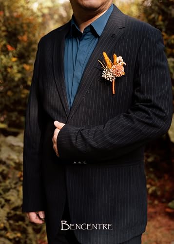 Burnt Orange Boutonniere for Men,Prom boutonnieres,Groom and Groomsmen Boutonniere for Wedding Ceremony Anniversary, French Country Wedding Themes (Set of 6) - color: Burnt Orange 2026, size: set of 6