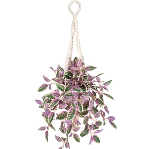 GnFlus Fake Hanging Plants with Pot, 17" Pink Artificial Eye Leaves Potted Plant Faux Peperomia Vine Basket Plant for Wall Bedroom Office Indoor Outdoor Home Decor - color: Pink Leaves