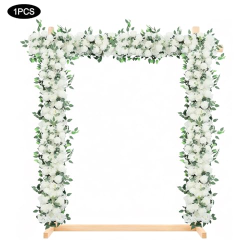 Wedding Arch Artificial Flowers Panels, Silk Rose Floral Wall Backdrop, 13.8 x 13.8in Artificial Flowers Garland for Wedding Party Table Decoration, White (White, 1 Pcs) - color: White, size: 1 Pcs