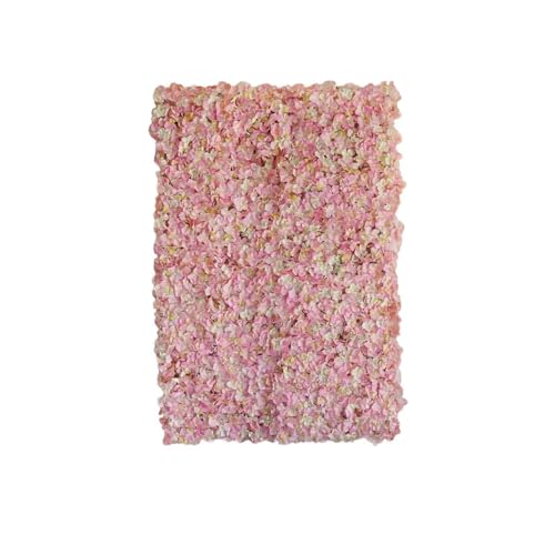 Efavormart 11 Sq ft. | Pink/Cream UV Protected Hydrangea Flower Wall Mat Backdrop - 4 Artificial Panels - color: Pink