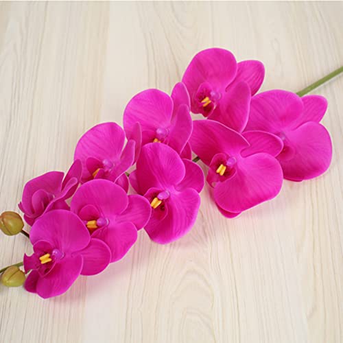 FagusHome Artificial Phalaenopsis Flowers Branches 9 Large Blooms Artificial Orchid Flowers Stem Plants 42 Inches 2 Pcs for Home Wedding Décor (Purple) - color: Purple