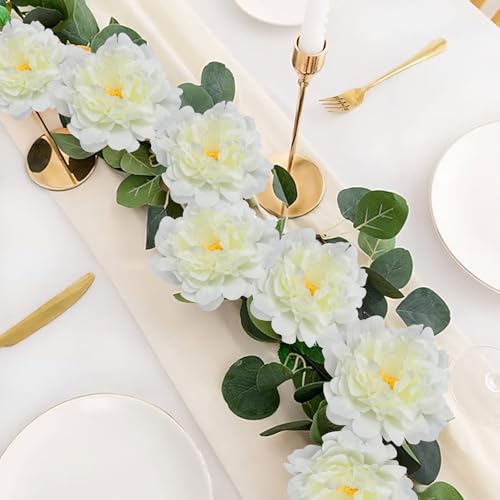 20 Pcs Artificial Flower Peonies, 5" Silk Fake Peonies with 6" Stems No Leaf, Faux Peonies Flowers for Decoration Wedding Home Party Centerpiece Decor Floral Art (Milk White) - color: Milk White