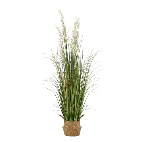 VEVOR Artificial Grass Plant, 47 inch Reed Flower Grass in Pot, Premium PVC Faux Fake Greenery Shrubs Plant for Indoor Outdoor House Home Garden Office Room Décor, Housewarming, 1 Pack Green - color: Reed Flowers and Grass-1pcs, size: 4FT