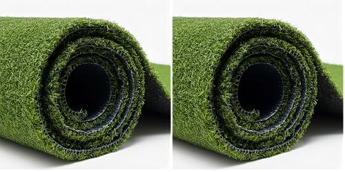 Ottomanson Artificial Turf Golf Hitting Mat 3' x 6' Indoor/Outdoor Waterproof Synthetic Fake Grass for Putting Practice Baseball Football Sports Gym Backyard, Custom Size 2' up to 30' (Pack of 2) - size: 3' x 6' (Pack of 2)