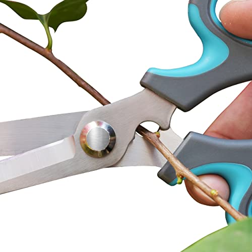 CYRUS Flower Scissors Floral Shears for Cutting Flowers,Garden Shears with Integrated Stab Remover,Florist Cutters Rose Snips,Blue - style: Blue