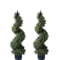 ALL SEASON GREEN 3ft Artificial Boxwood Topiary Tree Potted Topiary Plants for Front Porch Entrance Home Living Room Indoor and Outdoor 2Pack - size: 3 ft