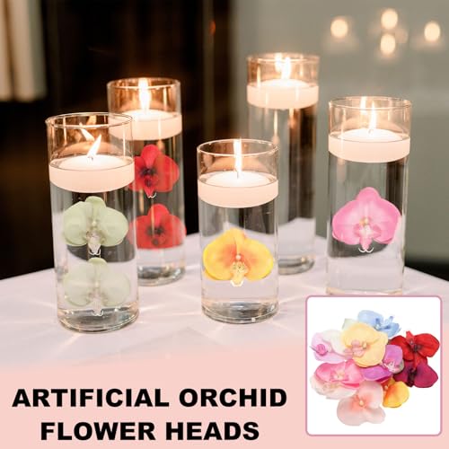 uxcell 10 Pcs Artificial Orchid Flower Heads, Fake Butterfly Orchid Heads Bulk Artificial Flowers for DIY Wedding Bouquets Centerpieces Party Home Decorations, Orange - color: Orange
