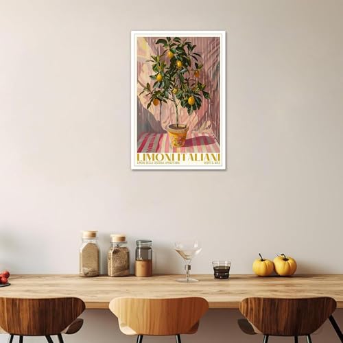 Vintage Italian Lemon Tree Poster Citrus Fruit Canvas Wall Art Funny Summer Preppy Mediterranean Plant Prints Painting For Home Bedroom Dorm Living Room Wall Decor 12x16in Unframed - color: style 03, size: 12"L x 16"W