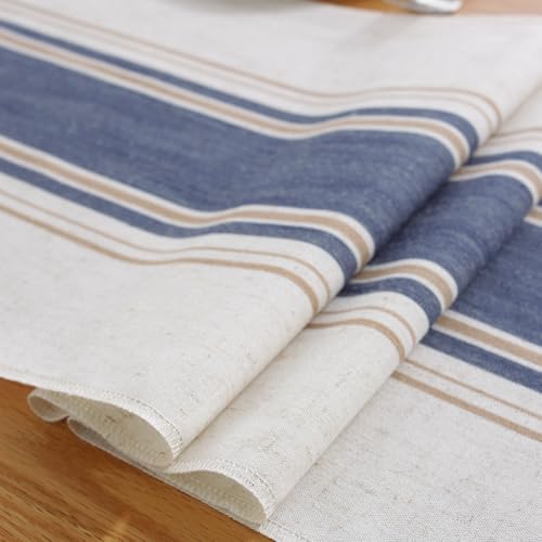 Niviy Blue Table Runner 72 Inches Long with Tassels, Summer Blue Decor Washable Embroidered Striped Braided Boho Table Runners for Wedding Bridal Baby Shower Decoration 12 x 72 Inches - color: Blue, size: 12 x 72 Inches