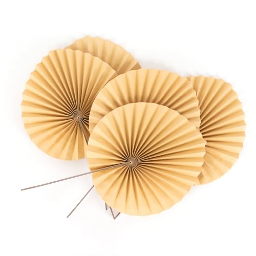 Efavormart 6 Pack 25 inch Natural Dried Tropical Palm Leaf Paper Fans, Handheld Folding Fans for Boho Farmhouse Wall Decor and Table Centerpieces - color: Type2
