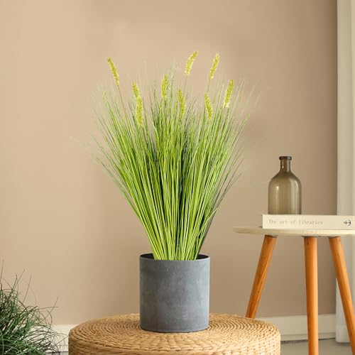 Melorca&Guilla Artificial Plants 6PCS 27“ Fake Tall Onion Grass Faux Plant,Artificial Grass Greenery Shrubs Bushes for Garden Porch Window Box Shop Office Home Décor - color: Onion Grass+dog Tail