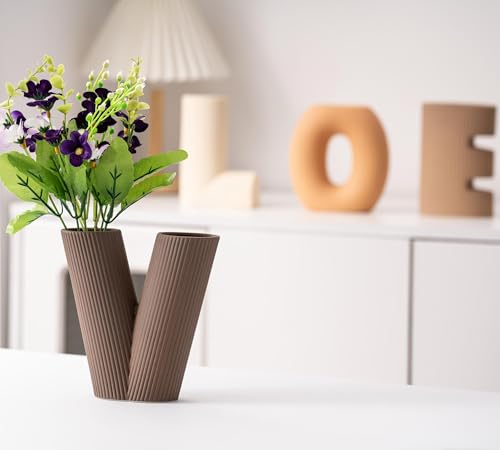 Creative Vase Set of 4, Modern Nordic Boho Style Flower Vases Home Decor for Living Room Kitchen Office(Khaki/Dark Brown/Orange/Beige) - color: Khaki/Dark Brown/Orange/Beige