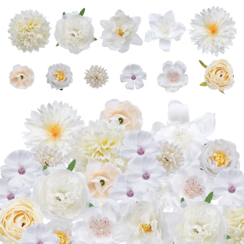 Faux Flower Small Artificial Flower Wedding Party DIY Home Decoration (27, White) - color: White