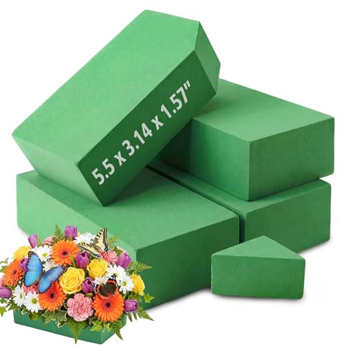 Floral Foam Blocks, Green Plant Foam,Wet & Dry Flower Foam for Fresh and Artificial Flowers,Florist Styrofoam Flower Arrangements Supplies, Decorations for Wedding, Birthdays and Garden (4) - color: 4Pack