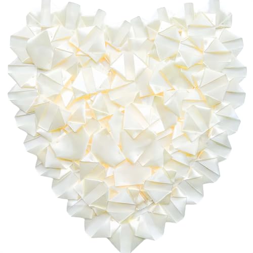 Easy DIY Everlasting Flower Set: 100 Pre-Made Satin Rose Petals for Creating Custom Bouquets for All Special Occasions,Premade Satin Ribbon Rose Petals Half-Finished(Beige) - color: 100 Pcs Beige
