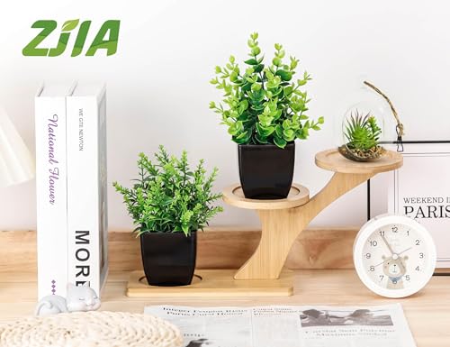 2 Pack Small Fake Plants Black Bathroom Accessories for Home Bedroom Bathroom Kitchen Decor - color: Black