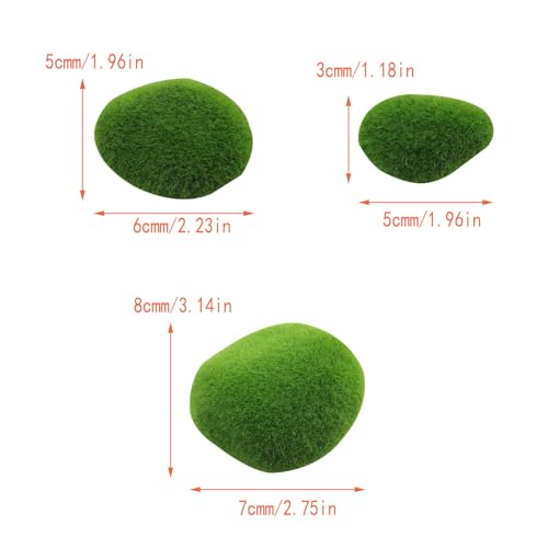 DGZZI 12PCS Artificial Moss Rocks Stone Shooting Prop Decoration Bonsai Plant Plush Small Stone for Flower Arrangement Fairytale Garden Glass Container Crafts