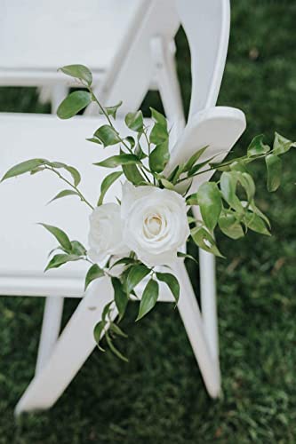 Laelfe 12 PCS Artificial Flowers Roses Silk Flowers Fake Long Stem Artificial Roses for Home Wedding Bathroom Kitchen Decorations - color: Off White