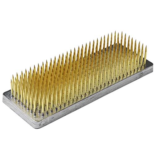 Wazakura Japanese Ikebana Kenzan Long Rectangular Flower Holder 4.7" (120mm), Made in Japan Floral Arranging Pin Frog Tool - (4.7" (120mm) Long Rectangular Brass Kenzan - color: 4.7" (120mm) Long Rectangular Brass Kenzan