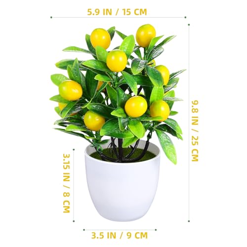 Small Artificial Tree Faux Bonsai Plant with Pot 9.44X14.96X7.48In Decorative Fake Tree for Home Office Desk