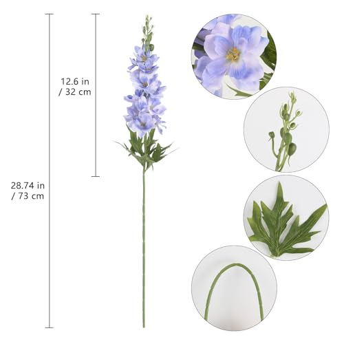IPOPU 6PCS Light Blue Delphinium Flowers 28.74'' Artificial Snapdragon Fake Larkspur Flowers Bulk for Wedding Garden Home Floral Arrangement Centerpiece (Light Blue) - color: Light Blue