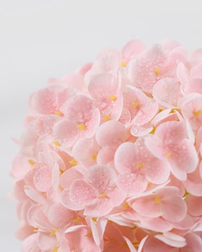 DuHouse 3Pcs Large Hydrangea Artificial Flowers,Latex Real Touch Hydrangea with Long Stems & Leaves for Home Decor Party Floral Arrangements Wedding Bouquets Centerpieces(Pink) - color: Pink, size: 3pcs