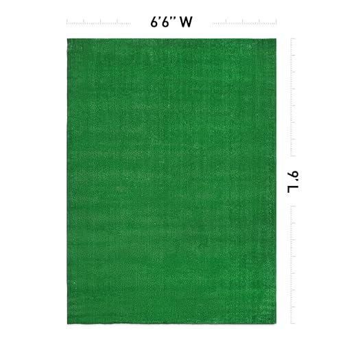 Rugshop Artificial Turf Area Rug, Synthetic Grass Carpet for Garden, Deck, or Garage Use, Indoor Outdoor, Green, 6'6" x 9' - size: 6'7" x 9' (Rectangular)