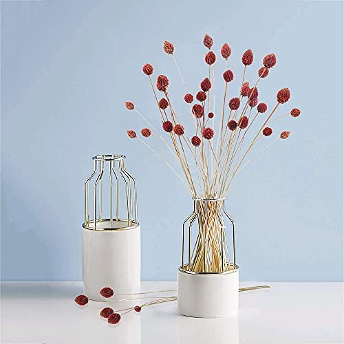30 Pcs Dried Flowers Bouquet Bulk Mini Billy Ball Flowers Pine Cone Flowers Natural Dried Flowers for Vase Handmade Fake Flowers for Home Indoor Kitchen Office DIY Wedding Table Decor (16.9") - color: 30pcs