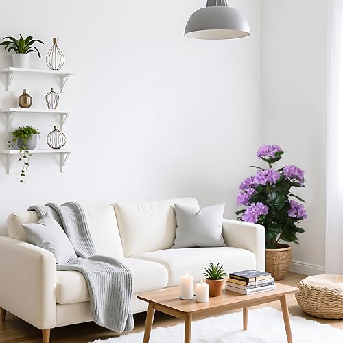 Artificial Hydrangea Flower Pot Plant Plant,Blue Artificial Flower,Indoor Table Decoration,Realistic Green Leaf (Blue, 31 inches (H) x 18.99 inches (W) x 19 inches (D)) - color: Purple