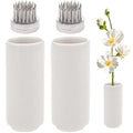 Folmywy 2 Pack Ceramic Ikebana Vase Kit Flower Frog White Small Vases Flower Stem Holder with 0.91 Inch Kenzan for Valentine's Day Dining Table Restaurant Dresser Bookshelf Home - color: 2 Pack