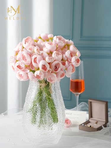 32Pcs Ranunculus Artificial Flower, Faux Silk Mini Pink Ranunculus Flowers for DIY Bouquet, Bulk Fake Peony Wedding Filler Flowers for Centerpieces Arrangements Bridal Shower Decorations - color: Pink