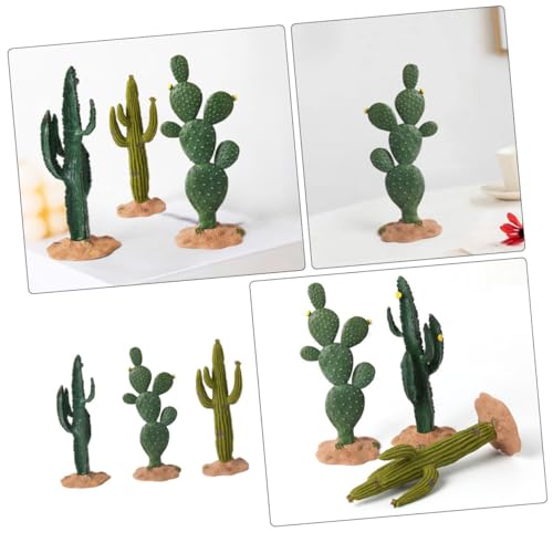ABOOFAN 3pcs PVC Crafted Simulated Cactus Ornaments for Room Decor Artificial Plants for Home Boho Style Desk Decor for Women Office