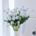 LVEFIT 10 Pcs Ice Blue Kiku Flower Fake Mums Long Stem Flowers,Faux Kiku Flower Bulk,Silk Flowers Mini Chrysanthemum Floral Arrangements,Artificial Flowers Chrysanth Mini Fake Flower - color: Ice Blue