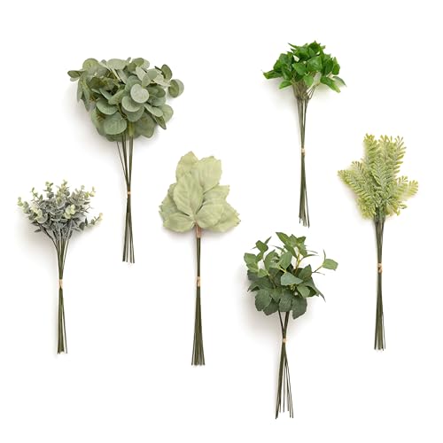 Ling's moment Artificial Greenery Stems Box Set, Faux Greenery Picks for DIY Bridal Bouquets Wedding Floral Arrangement Table Centerpieces, Jade & Kiwi Colada - color: Greenery Combo- Jade & Kiwi Colada