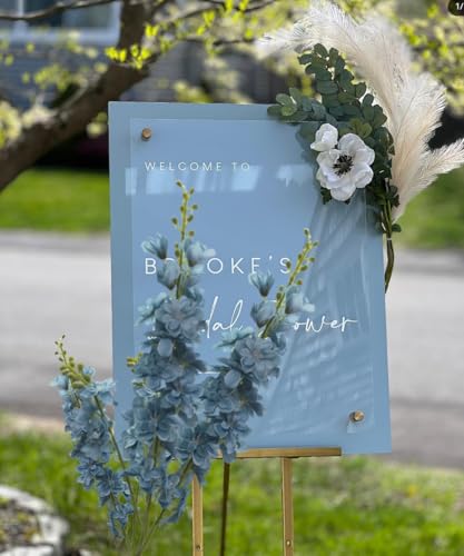 Dusty Blue Flowers Artificial Delphinium 8PCS Tall Fake Blue Flowers for Vase 33.46" Larkspur Artificial Flowers for Faux Floral Arrangements Wedding Centerpieces Home Table Decor - color: Dusty Blue