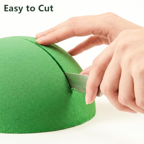 Max Shape Floral Foams Half Ball 7.48" for Floral Arrangements, Round Floral Foam Half Balls Green, Wet Floral Foam for Artificial Flowers (1, 5.51') - size: 5.51'