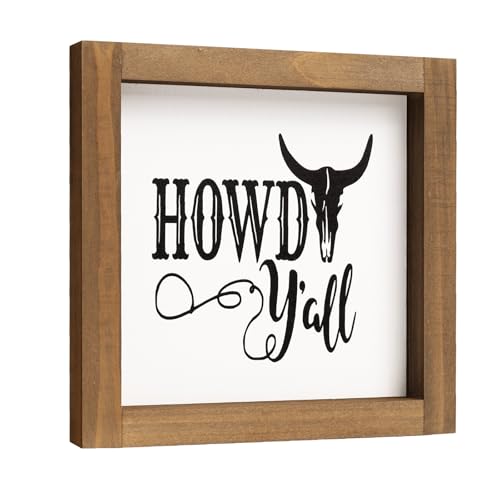 Western Bathroom Decor, Wooden Howdy Yall Sign Cowboy Wall Art, Southwestern Table Shelf Home Decoration Farmhouse Home Decoration - color: howdy yall-W
