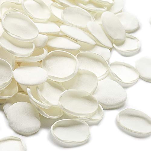 Floroom 500pcs Rose Petals Ivory Faux Silk Flower Petals for Wedding Flower Girl Basket White Aisle Scatter Dinner Table Centerpieces Party Confetti Bridal Shower Romantic Night Decoration - color: Ivory, size: 500pcs