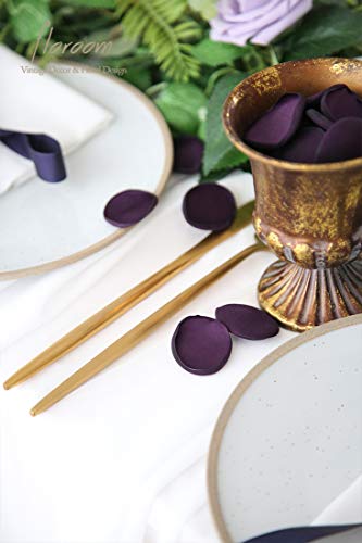 Floroom 300pcs Rose Petals Plum Faux Silk Flower Petals for Wedding Flower Girl Basket Aisle Scatter Dinner Table Centerpieces Party Confetti Bridal Shower Romantic Night Decoration - color: Plum, size: 300pcs