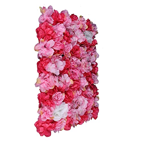 6Pcs 15.75"x 23.62"x 0.79" Artificial Flower Wall Panels,Flower Wall Mat Silk Flower Panels for Outdoor Garden Backyard Fence Fence Privacy Screen and Indoor Wall Decor (6Pcs Rose Red) - color: 6Pcs Rose Red